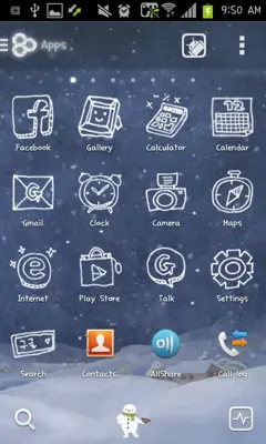 Snowman go launcher theme android App screenshot 1